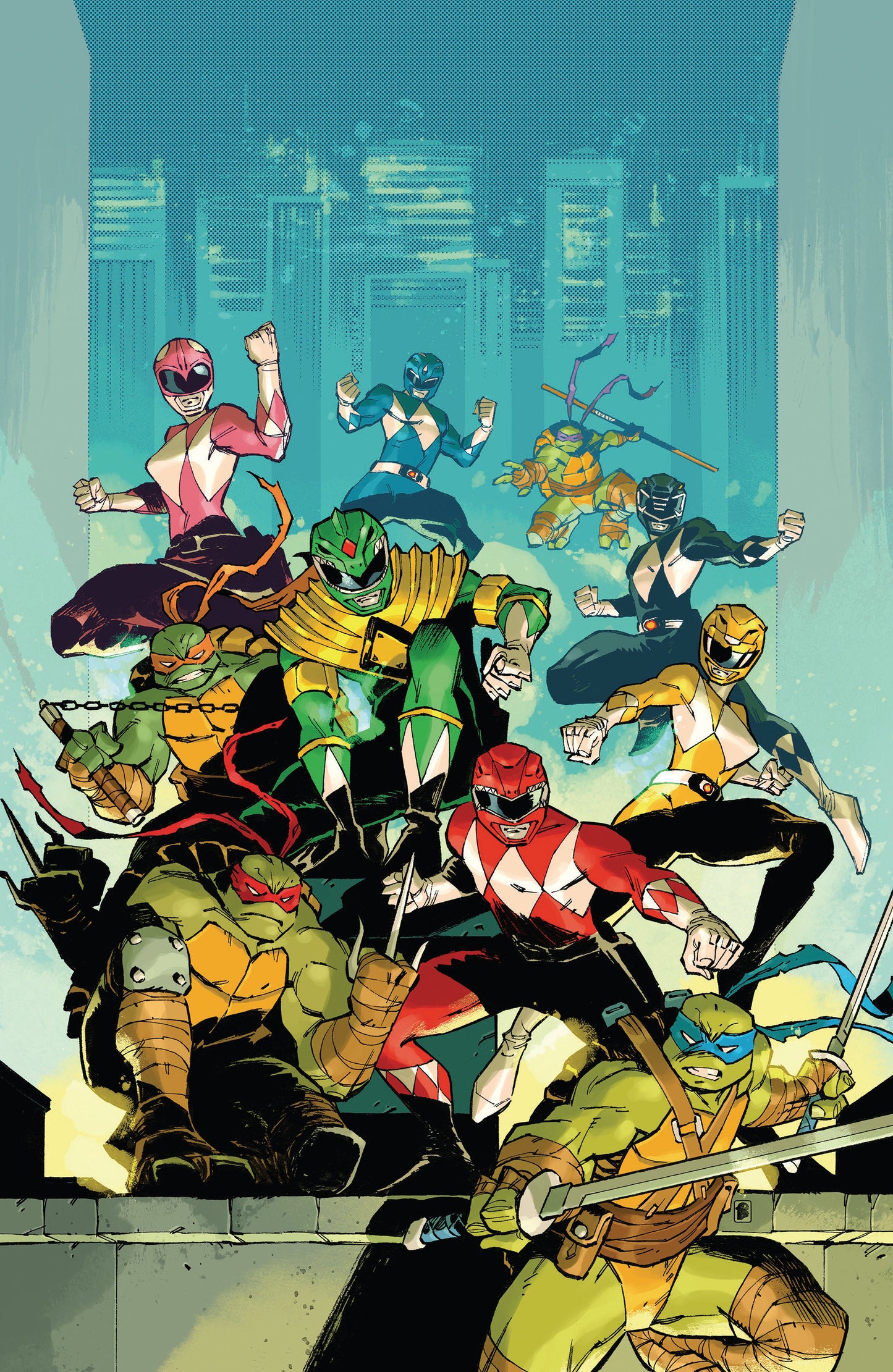 Mighty Morphin Power Rangers/Teenage Mutant Ninja Turtles III #2 M 1:5 Variant Edition (Full Art, Cardstock, Daniel)
