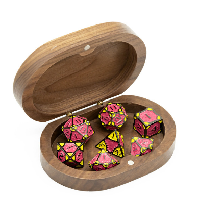 DRAGON - WALNUT WOOD DICE BOX (OVAL)