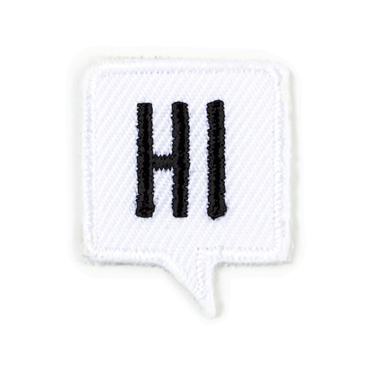 Hi Embroidered Sticker Patch