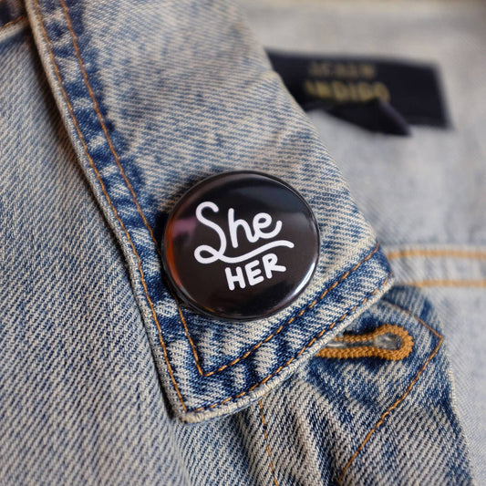 She/her Pronouns Button