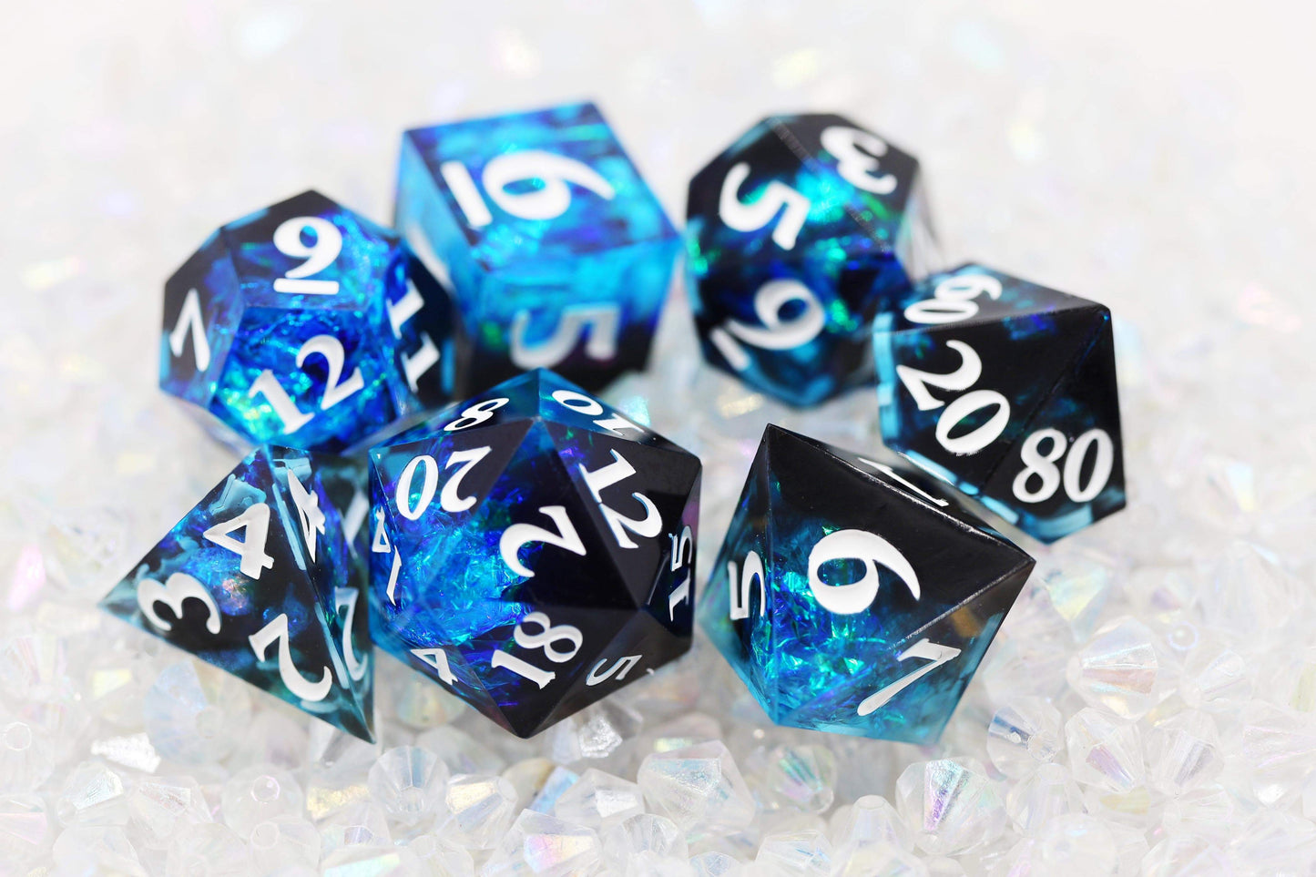 Sharp Edge Resin RPG Dice Set - Arctic Ocean