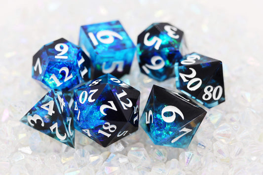Sharp Edge Resin RPG Dice Set - Arctic Ocean