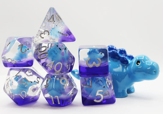 Blue Stegosaurus RPG Dice Set