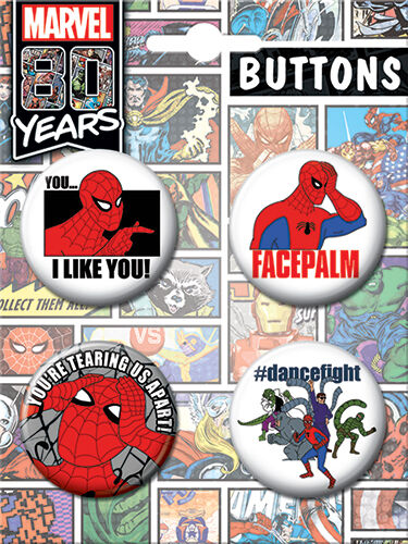 Spider-Man Cartoon 4 Button-Pin set