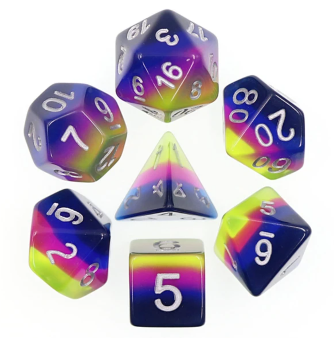 Foam Brain RPG Dice Set : Neon Sunrise