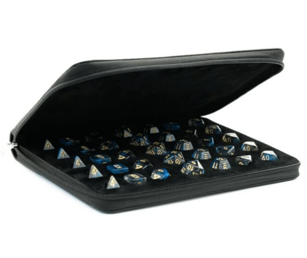 Black Leatherette Folio Dice Case