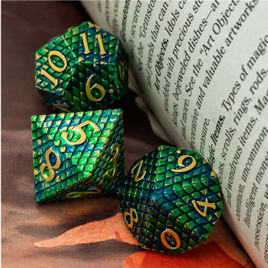Venom Dragon Scale RPG Metal Dice Set