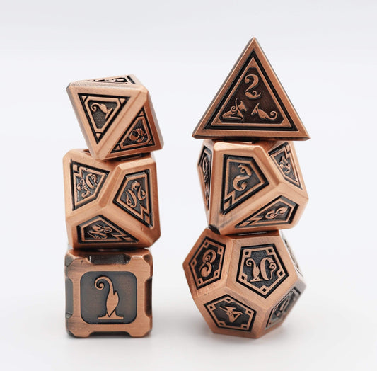 Alchemist Metal Copper RPG Dice Set
