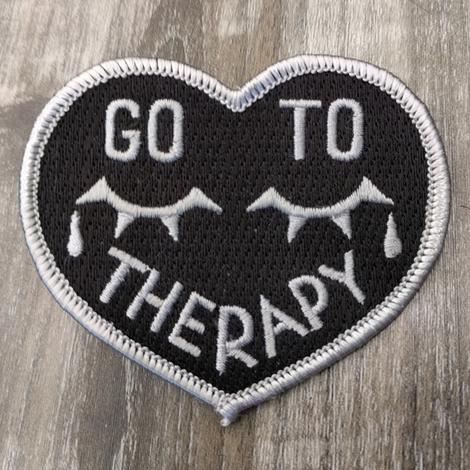 Embroidered Patch: Go To Therapy by Hazel Newlevant
