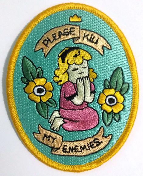 Embroidered Patch: Please Kill My Enemies by Michael Sweater