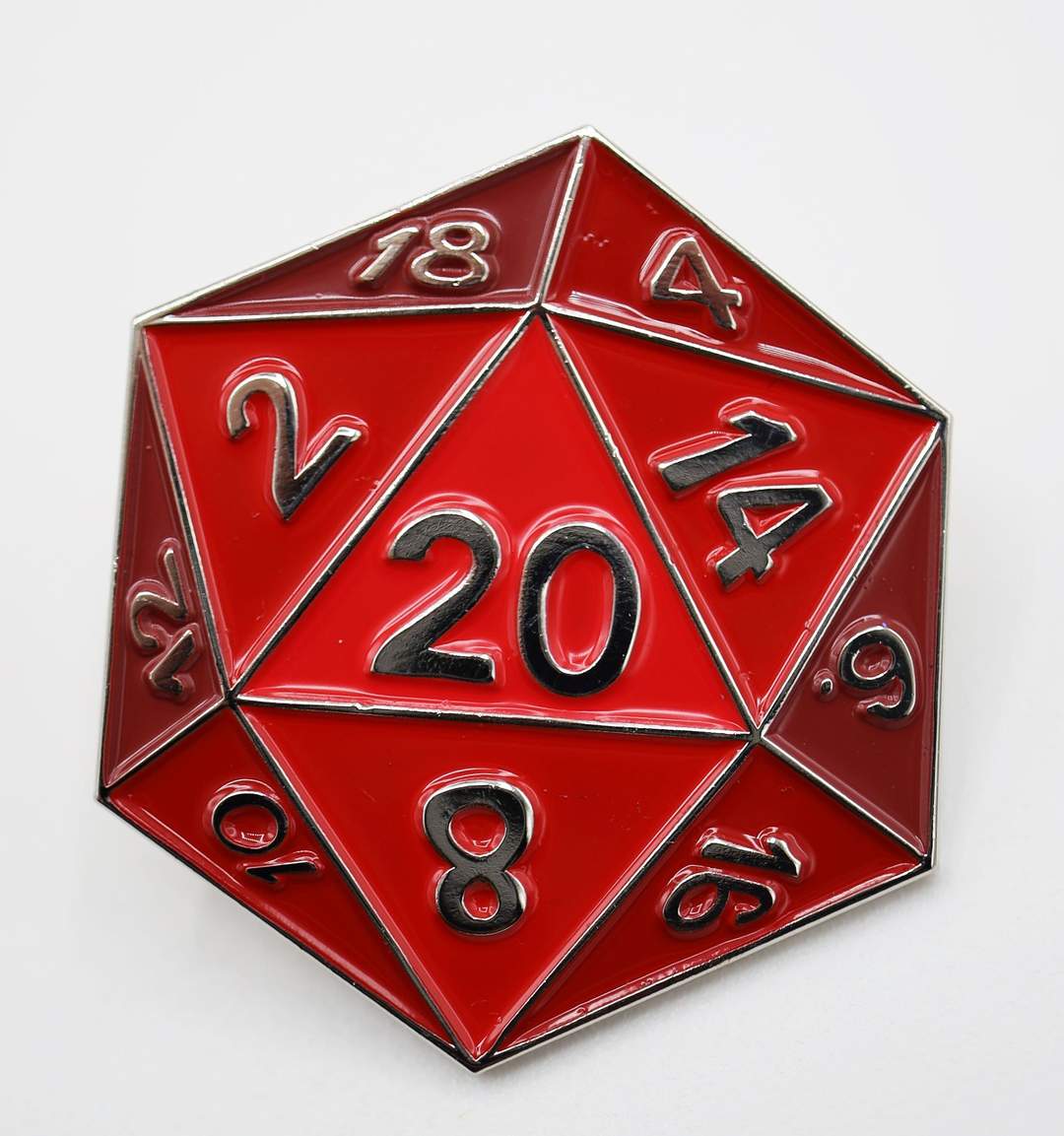 D20 Enamel Pin - Red